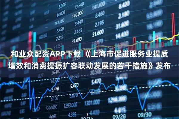 和业众配资APP下载 《上海市促进服务业提质增效和消费提振扩容联动发展的若干措施》发布